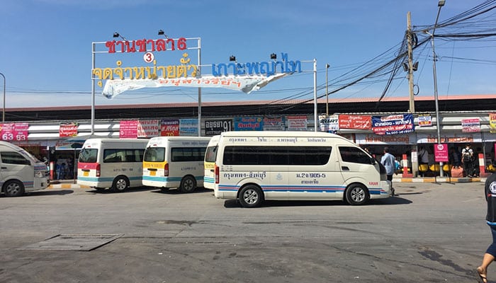 Vans at Mo Chit Bus Station in Bangkok