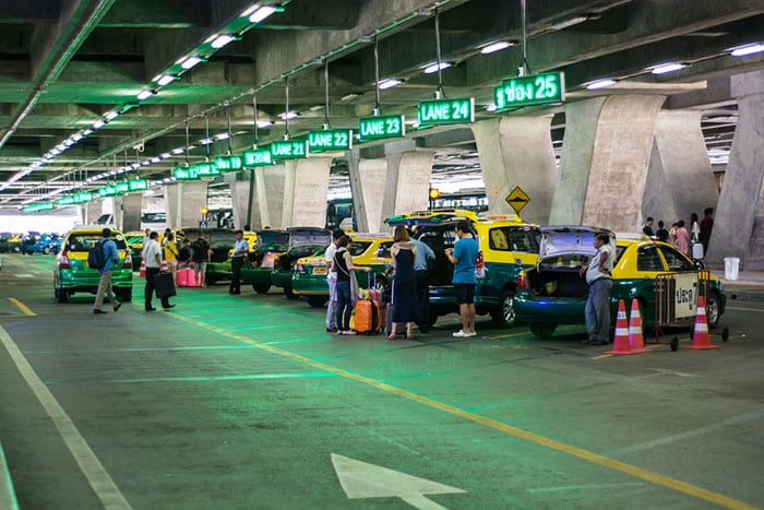 Taxi pickup point at Suvarnabhumi Airport