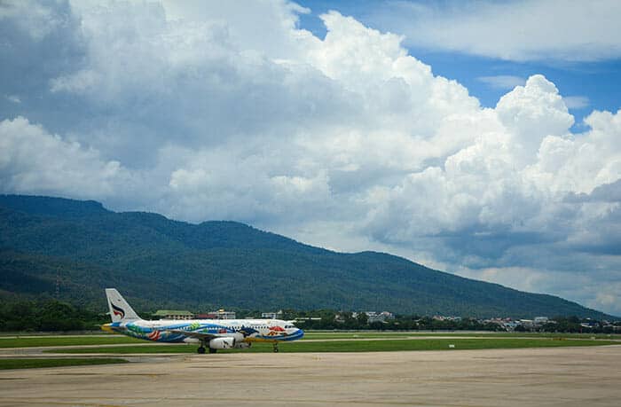 Chiang Mai International Airport with Doi Suthep Mountain in the background