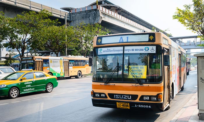 By bus from Don Mueang Airport to Pattaya