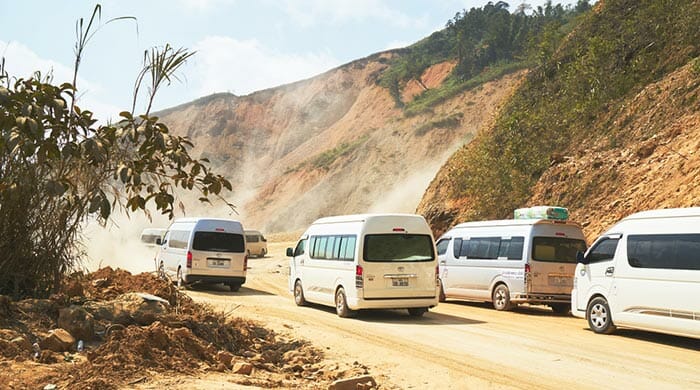 From Vientiane to Vang Vieng by van